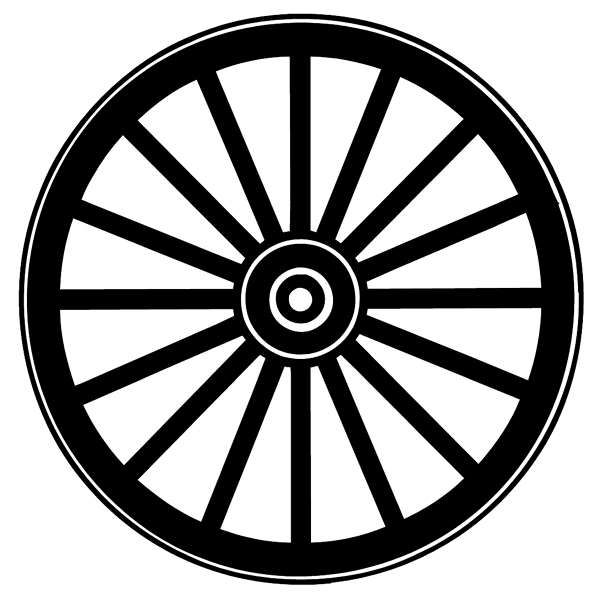 Wagon wheel vinyl sticker. Customize on line. Autos Cars and Car Repair 060-0326 